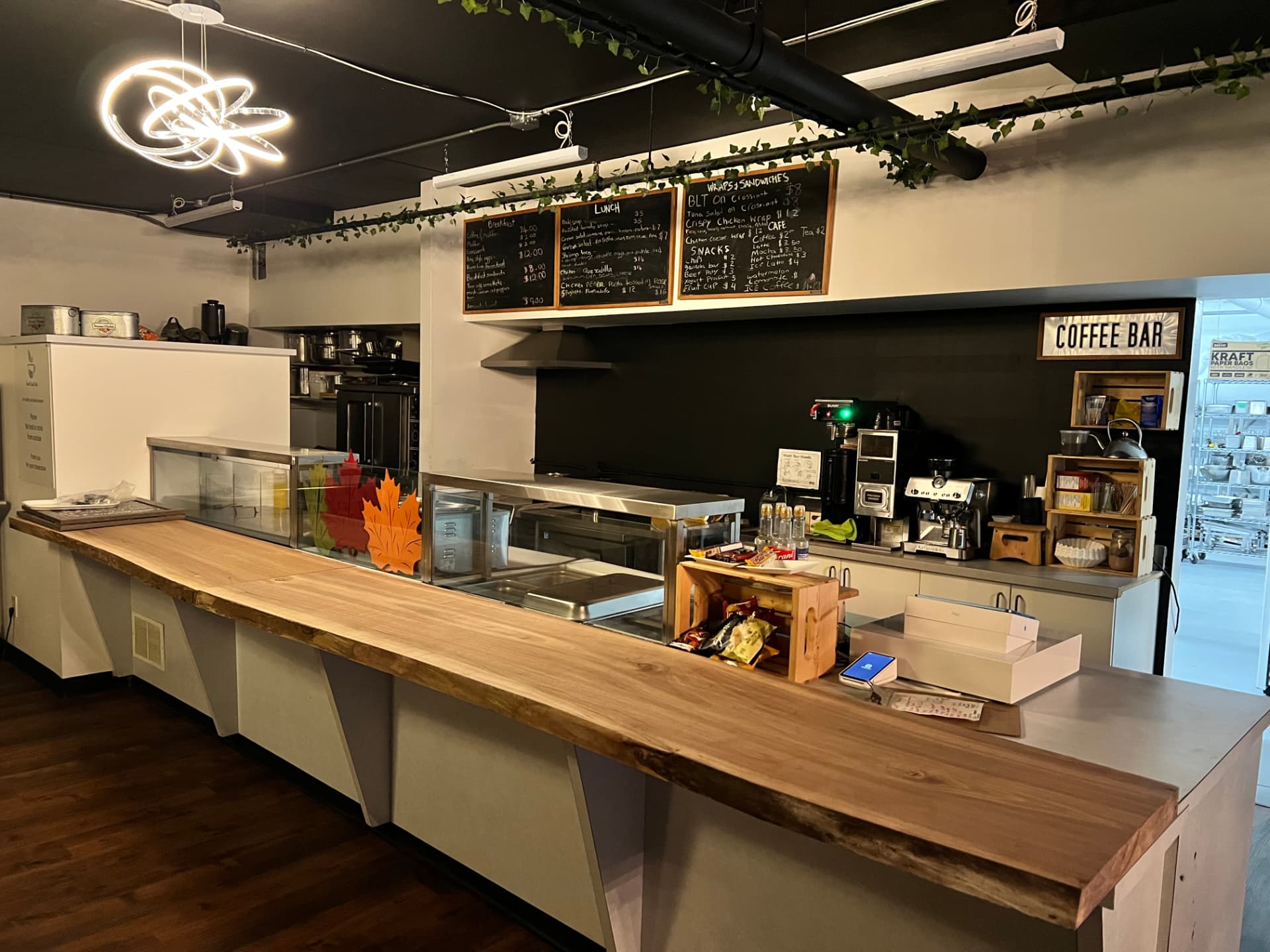Full kitchen and service counter at the Underground Event Lounge